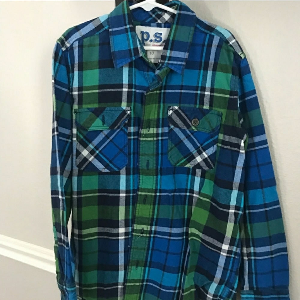 Aeropostale boys long sleeve plaid shirt, size 10